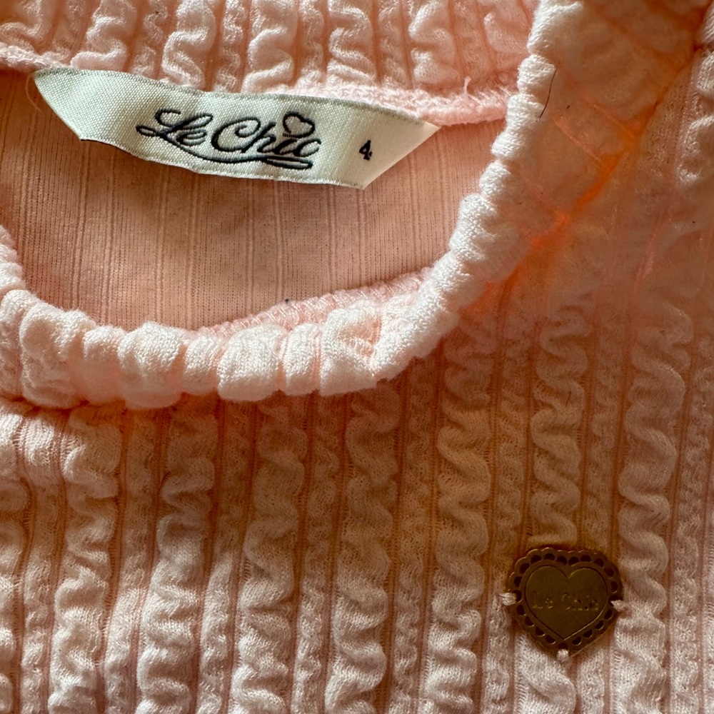 Chic Blush Long Sleeve Kids Dress - Picture 2 of 2